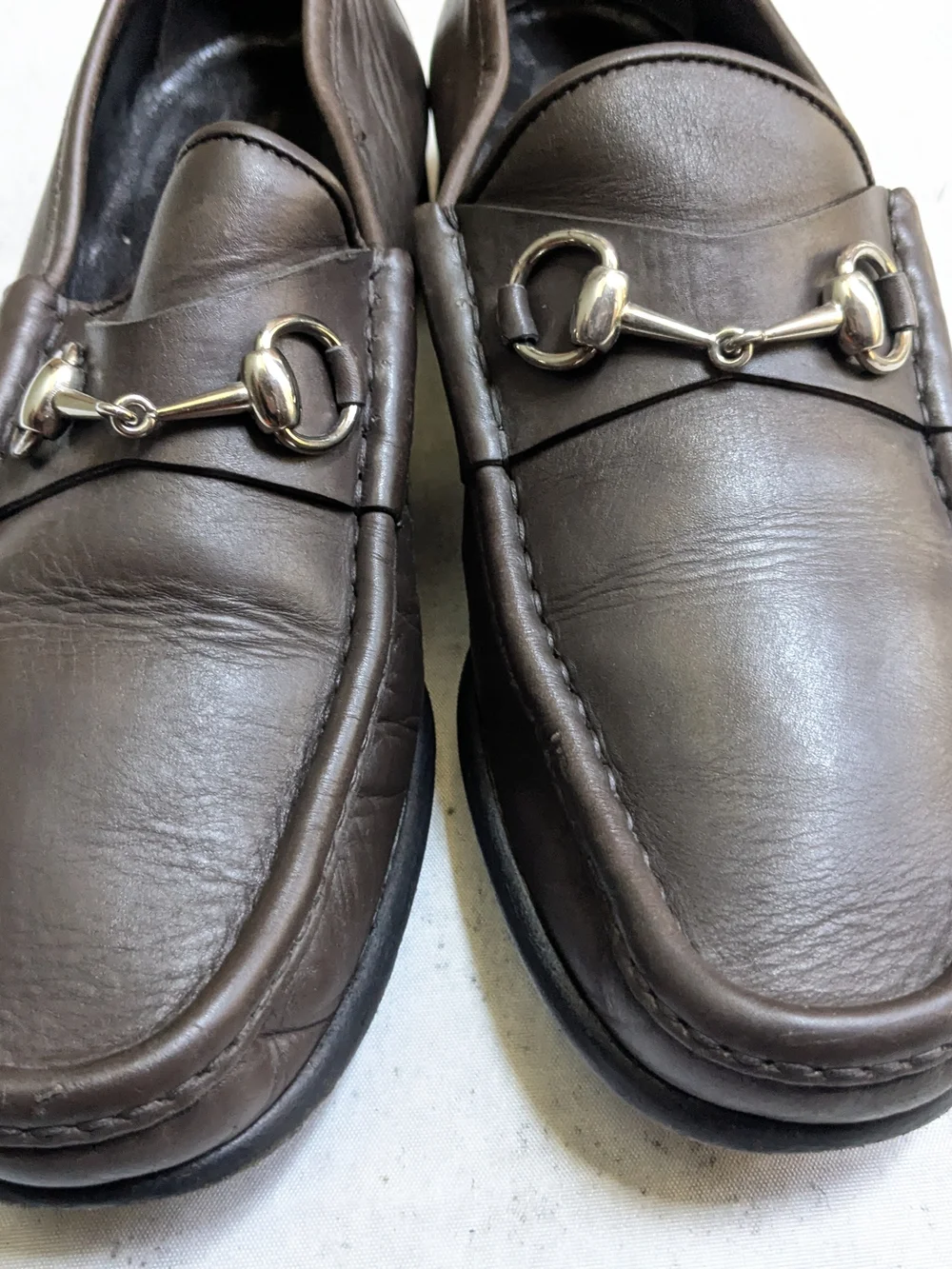 Gucci Horsebit Loafers Brown Leather Men 10.5 43.5